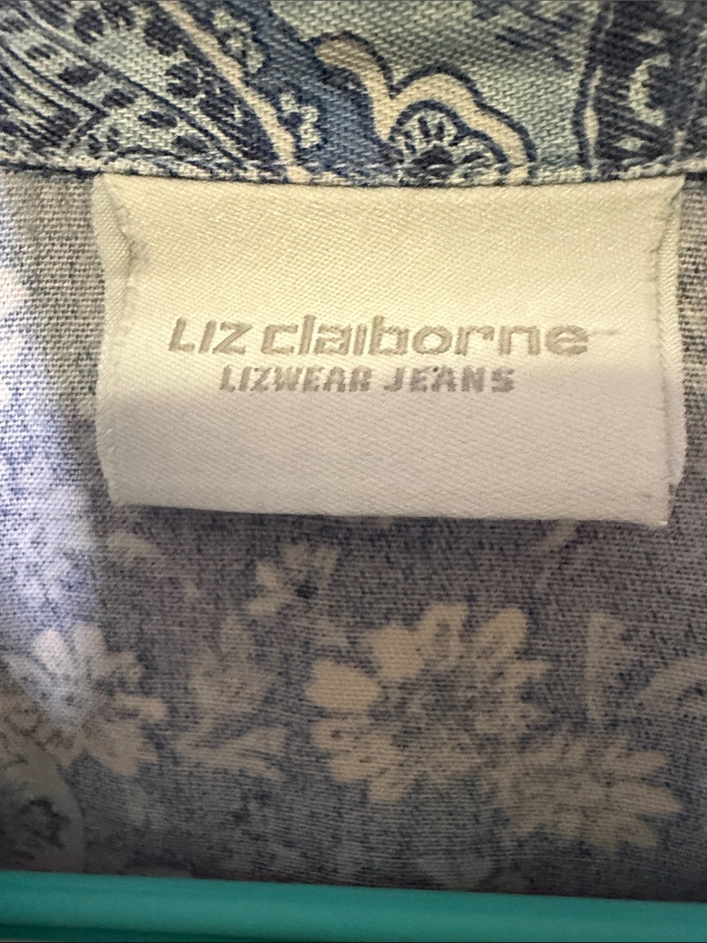 Liz Claiborne Lizwear Blue Paisley Button-Up Shirt Size XL - Picture 4 of 7